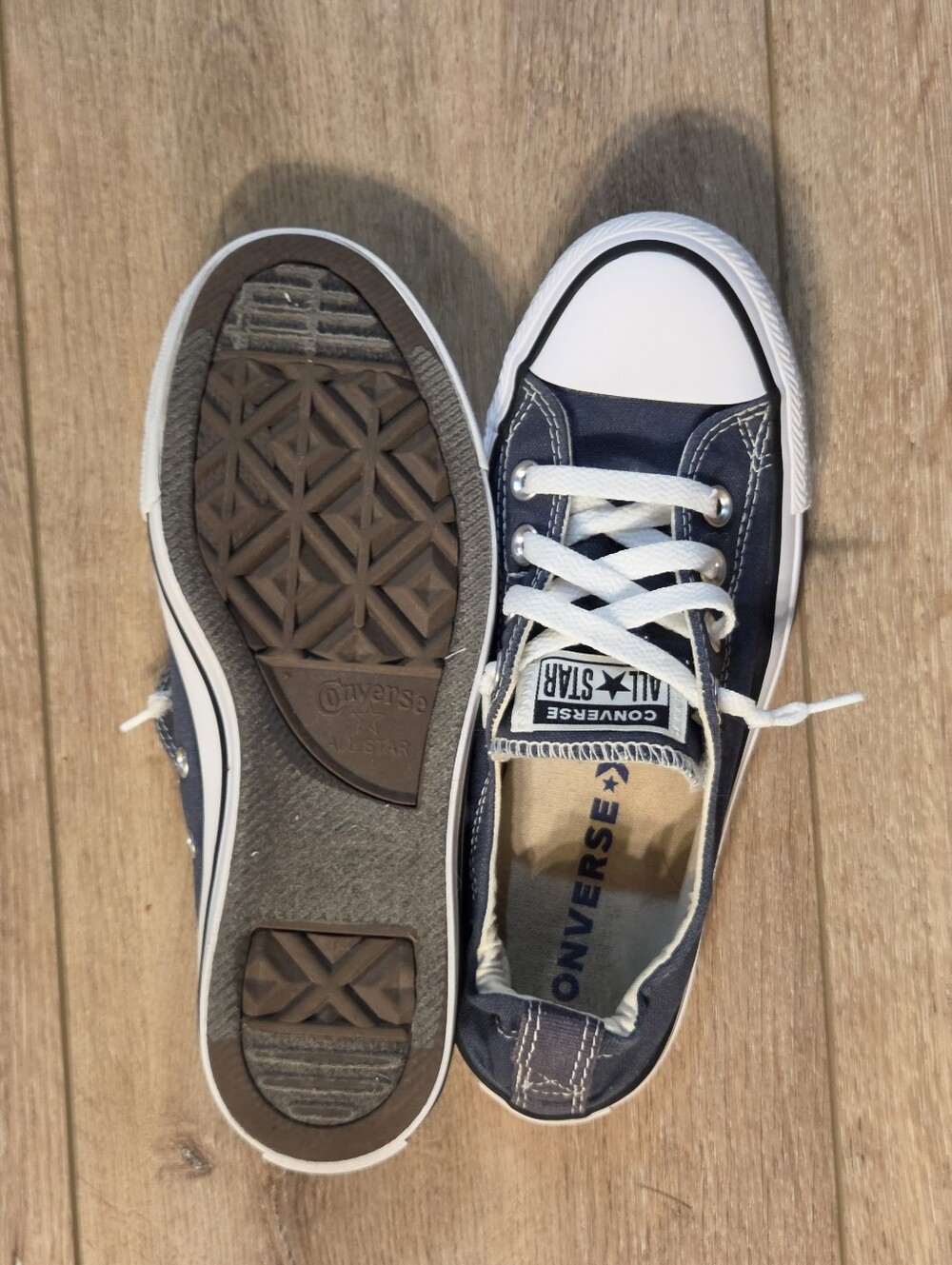 Converse Shoreline Slip On Athletic Navy Canvas Low Top Sneakers Women’s 7 - Picture 4 of 7